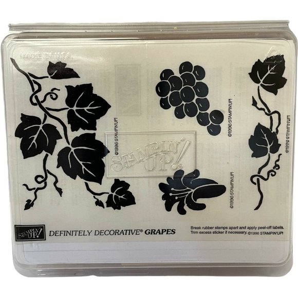 Stampin' Up! Other - STAMP Pads Grapes Leaves  Rubber Wood Stamps Plant  Decorative